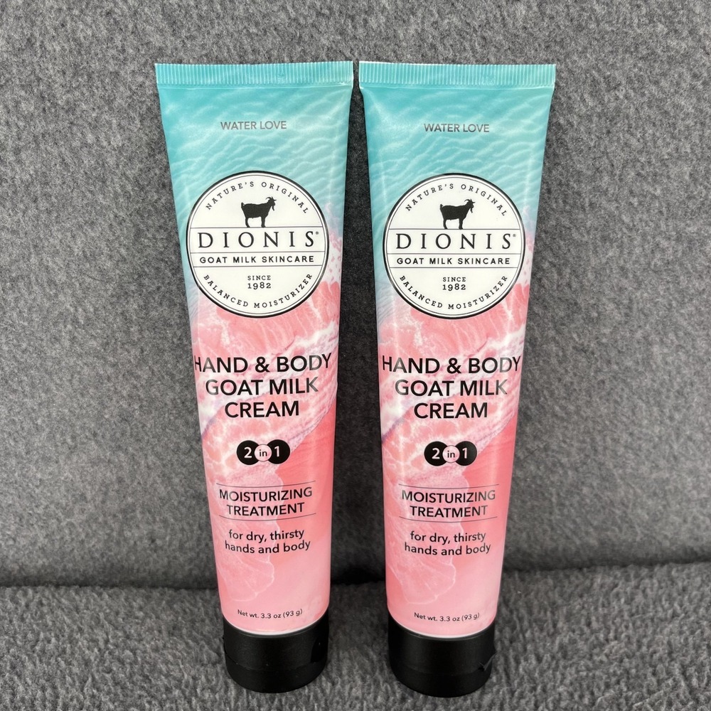 2x Dionis Hand & Body Goat Milk Cream‎ Moisturizing Treatment Water Love 3.3 Oz